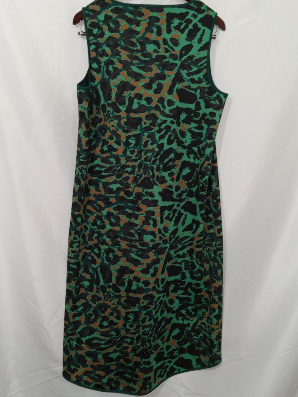 Chico's Size 2 Ponte Scuba Knit Dress Womens L Animal Print High Low Career EUC - Picture 7 of 12